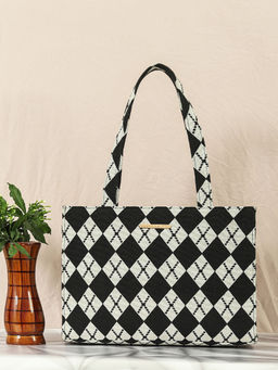 Bagsy Malone - Black Opulent Loom Majesty Tote Bag