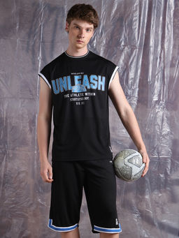 Hubberholme - Men Streetletics Printed Oversized Sleeveless Fit T-Shirt & Shorts Co-ord Set
