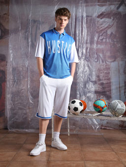 Hubberholme - Men Streetletics Printed T-Shirt & Shorts Oversized fit Mesh Co-ord Set