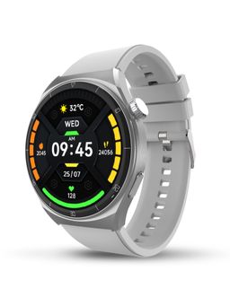beatXP - Vega X 1.43" (3.63 cm) AMOLED 466*466px Display One-Tap BT 5.2 Calling Smartwatch (Grey Strap)