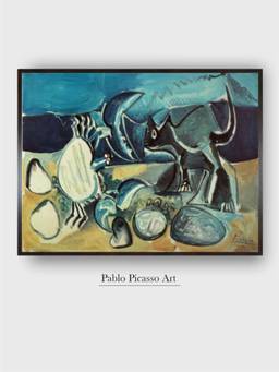 The Art House - Pablo Picasso Framed Multi-Color Wall Art Painting