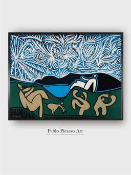 The Art House - Pablo Picasso Framed Multi-Color Wall Art Painting