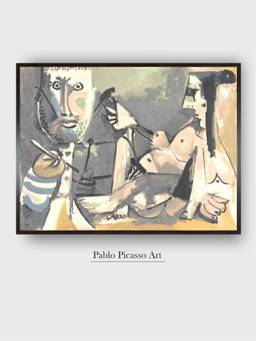 The Art House - Pablo Picasso Framed Multi-Color Wall Art Painting