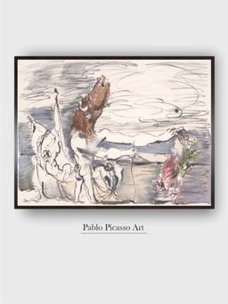 The Art House - Pablo Picasso Framed Multi-Color Wall Art Painting