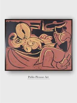 The Art House - Pablo Picasso Framed Multi-Color Wall Art Painting