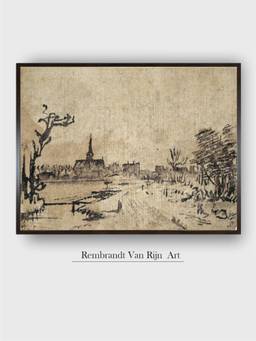 The Art House - Rembrandt Framed Multi-Color Wall Art Painting
