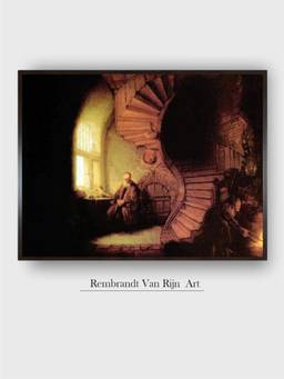 The Art House - Rembrandt Framed Multi-Color Wall Art Painting