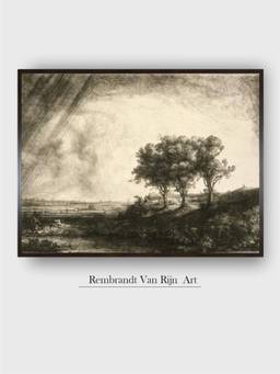 The Art House - Rembrandt Framed Multi-Color Wall Art Painting