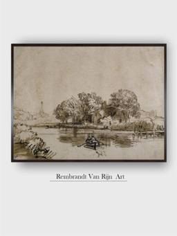 The Art House - Rembrandt Framed Multi-Color Wall Art Painting