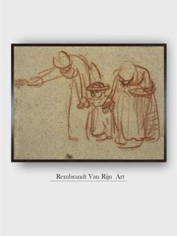 The Art House - Rembrandt Framed Multi-Color Wall Art Painting