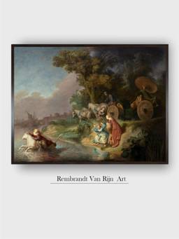 The Art House - Rembrandt Framed Multi-Color Wall Art Painting