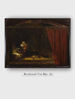 The Art House - Rembrandt Framed Multi-Color Wall Art Painting
