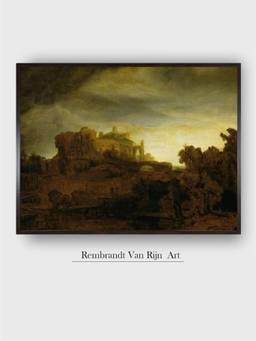 The Art House - Rembrandt Framed Multi-Color Wall Art Painting