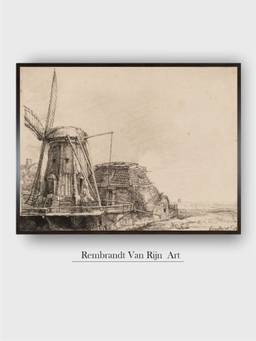 The Art House - Rembrandt Framed Multi-Color Wall Art Painting