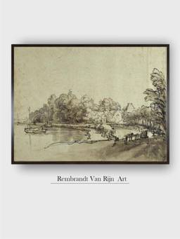 The Art House - Rembrandt Framed Multi-Color Wall Art Painting