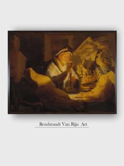 The Art House - Rembrandt Framed Multi-Color Wall Art Painting