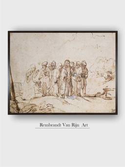 The Art House - Rembrandt Framed Multi-Color Wall Art Painting