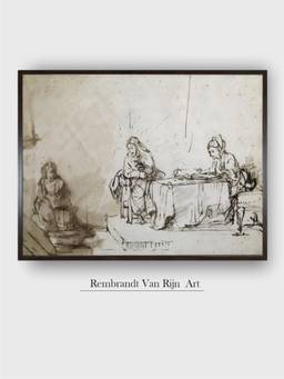 The Art House - Rembrandt Framed Multi-Color Wall Art Painting