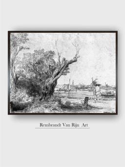 The Art House - Rembrandt Framed Multi-Color Wall Art Painting