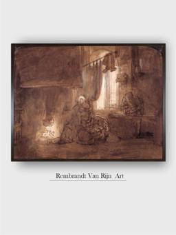 The Art House - Rembrandt Framed Multi-Color Wall Art Painting