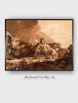 The Art House - Rembrandt Framed Multi-Color Wall Art Painting
