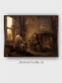 The Art House - Rembrandt Framed Multi-Color Wall Art Painting