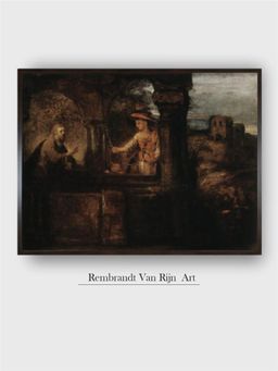 The Art House - Rembrandt Framed Multi-Color Wall Art Painting