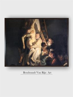 The Art House - Rembrandt Framed Multi-Color Wall Art Painting