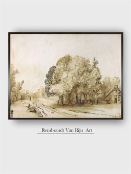 The Art House - Rembrandt Framed Multi-Color Wall Art Painting