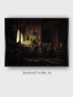 The Art House - Rembrandt Framed Multi-Color Wall Art Painting