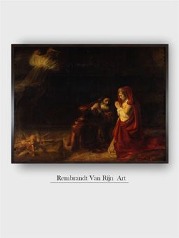 The Art House - Rembrandt Framed Multi-Color Wall Art Painting
