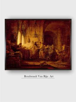 The Art House - Rembrandt Framed Multi-Color Wall Art Painting