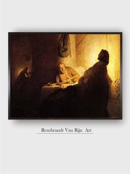 The Art House - Rembrandt Framed Multi-Color Wall Art Painting
