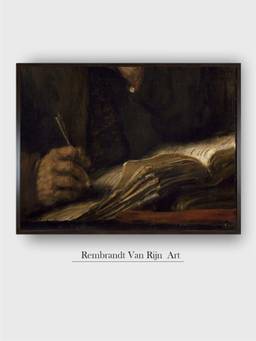 The Art House - Rembrandt Framed Multi-Color Wall Art Painting