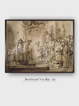 The Art House - Rembrandt Framed Multi-Color Wall Art Painting