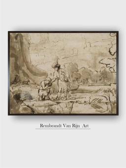 The Art House - Rembrandt Framed Multi-Color Wall Art Painting