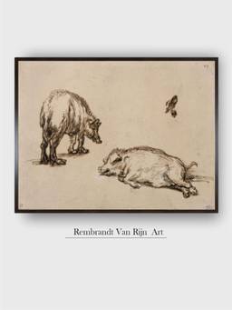 The Art House - Rembrandt Framed Multi-Color Wall Art Painting