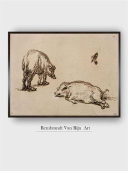 The Art House - Rembrandt Framed Multi-Color Wall Art Painting