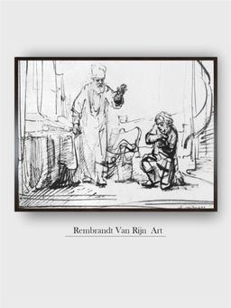The Art House - Rembrandt Framed Multi-Color Wall Art Painting
