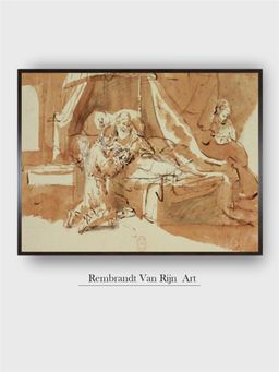 The Art House - Rembrandt Framed Multi-Color Wall Art Painting