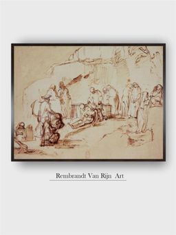 The Art House - Rembrandt Framed Multi-Color Wall Art Painting