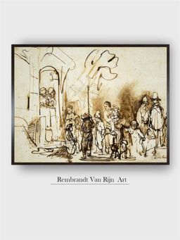 The Art House - Rembrandt Framed Multi-Color Wall Art Painting