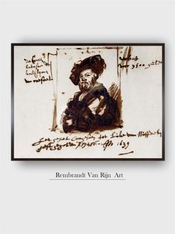 The Art House - Rembrandt Framed Multi-Color Wall Art Painting