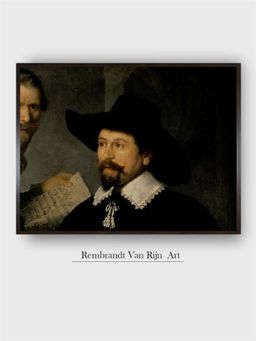 The Art House - Rembrandt Framed Multi-Color Wall Art Painting