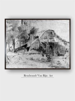 The Art House - Rembrandt Framed Multi-Color Wall Art Painting