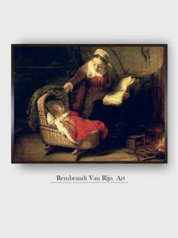 The Art House - Rembrandt Framed Multi-Color Wall Art Painting