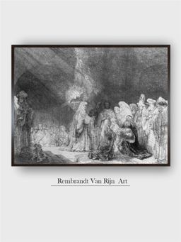 The Art House - Rembrandt Framed Multi-Color Wall Art Painting