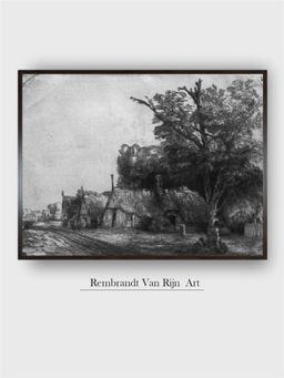 The Art House - Rembrandt Landscape Framed Multi-Color Wall Art Painting