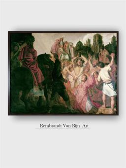 The Art House - Rembrandt Framed Multi-Color Wall Art Painting