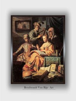 The Art House - Rembrandt Framed Multi-Color Wall Art Painting